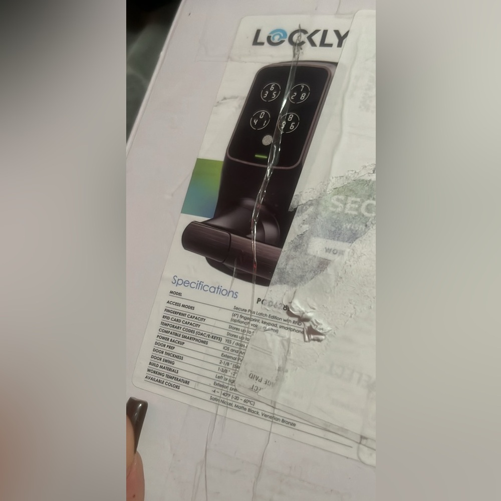 Lockly Secure Plus Fingerprint Door handle